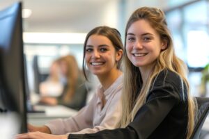 Happy employees after a staff engagement survey