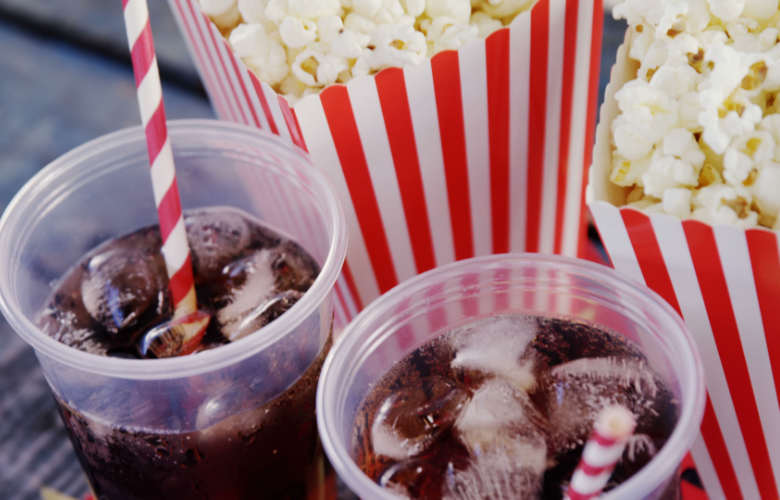 Popcorn and drink for the cinema
